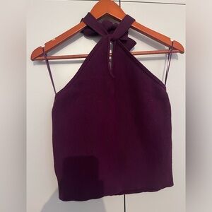 Banana Republic Deep Purple Knit Halter Top - M